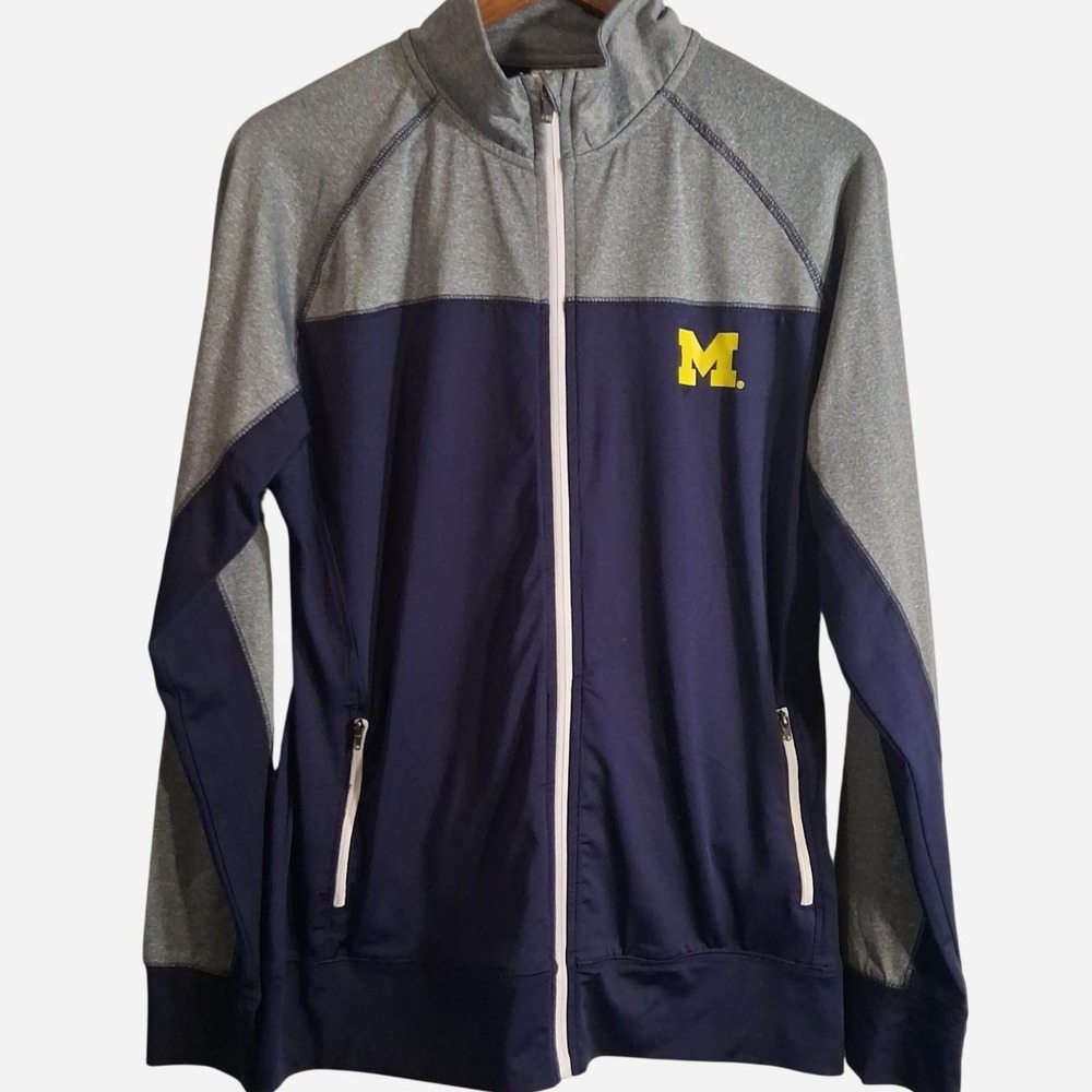 Michigan Wolverines Full Zip Track Jacket with yellow 'M' logo XL 16-18